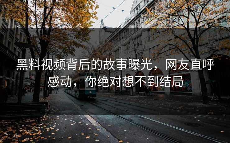 黑料视频背后的故事曝光，网友直呼感动，你绝对想不到结局  第1张