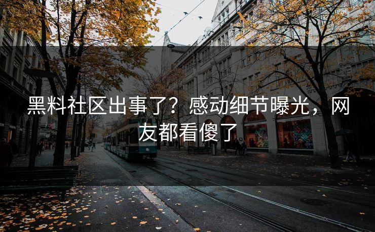 黑料社区出事了？感动细节曝光，网友都看傻了  第1张