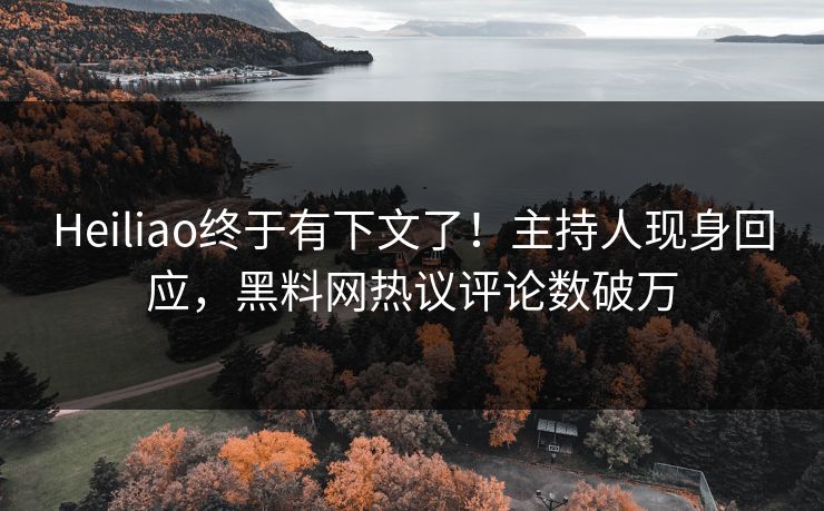 Heiliao终于有下文了！主持人现身回应，黑料网热议评论数破万  第1张