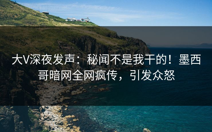 大V深夜发声：秘闻不是我干的！墨西哥暗网全网疯传，引发众怒